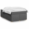 Sommier à lattes de lit avec matelas gris foncé 120x190cm tissu 
