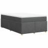 Sommier à lattes de lit avec matelas gris foncé 120x190cm tissu 