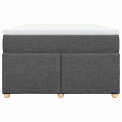 Sommier à lattes de lit avec matelas gris foncé 120x190cm tissu 