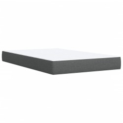 Sommier à lattes de lit avec matelas gris foncé 120x190cm tissu 