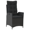 Ensemble à manger de jardin avec coussins 3 pcs Noir 