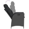 Ensemble à manger de jardin avec coussins 3 pcs Noir 
