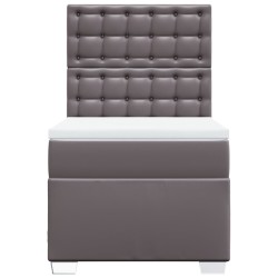 Sommier à lattes de lit avec matelas Gris 80x200 cm Similicuir 