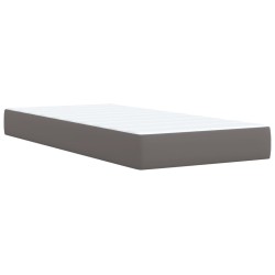 Sommier à lattes de lit avec matelas Gris 80x200 cm Similicuir 