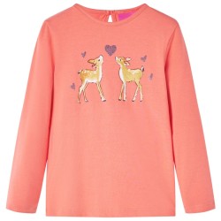 T-shirt enfants à manches longues corail 140 