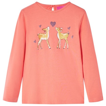 T-shirt enfants à manches longues corail 140 