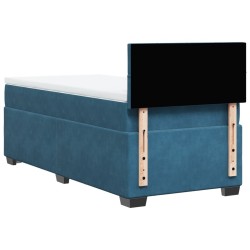 Sommier à lattes de lit et matelas Bleu foncé 80x200 cm Velours 