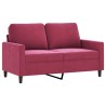 Ensemble de canapés 2 pcs avec coussins Rouge bordeaux Velours 