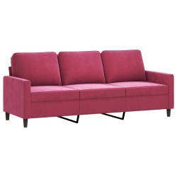 Ensemble de canapés 2 pcs avec coussins Rouge bordeaux Velours 