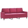 Ensemble de canapés 2 pcs avec coussins Rouge bordeaux Velours 