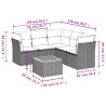 Salon de jardin avec coussins 6 pcs beige résine tressée 