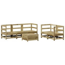 Salon de jardin 6 pcs bois de pin imprégné 