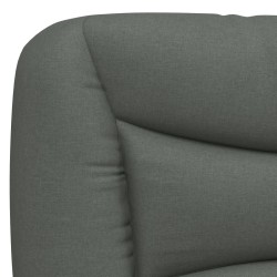 Lit avec matelas gris foncé 140x190 cm tissu 