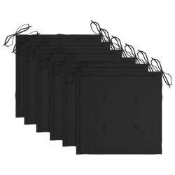 Chaises à manger d'extérieur lot de 6 et coussins Acacia massif 