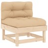 Salon de jardin 5 pcs avec coussins bois massif 