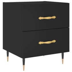 Table de chevet noir 40x35x47,5 cm bois d’ingénierie 