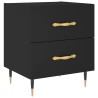 Table de chevet noir 40x35x47,5 cm bois d’ingénierie 