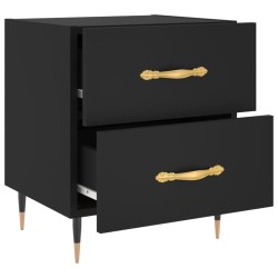 Table de chevet noir 40x35x47,5 cm bois d’ingénierie 