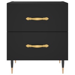 Table de chevet noir 40x35x47,5 cm bois d’ingénierie 