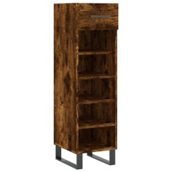 Meuble à chaussures chêne fumé 30x35x105 cm bois d'ingénierie 