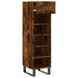 Meuble à chaussures chêne fumé 30x35x105 cm bois d'ingénierie 