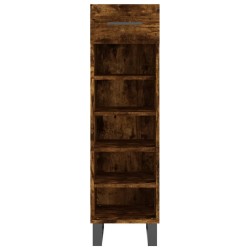 Meuble à chaussures chêne fumé 30x35x105 cm bois d'ingénierie 