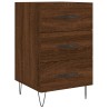 Table de chevet chêne marron 40x40x66 cm bois d'ingénierie 