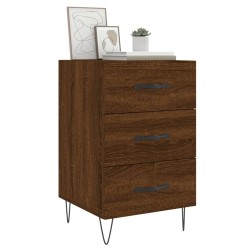 Table de chevet chêne marron 40x40x66 cm bois d'ingénierie 