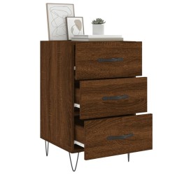 Table de chevet chêne marron 40x40x66 cm bois d'ingénierie 