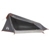 Tente de camping tunnel 1 personne gris et orange imperméable 