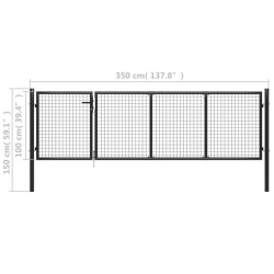 Portillon Acier 350x100 cm Anthracite 