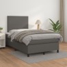Sommier à lattes de lit avec matelas gris 120x190 cm similicuir 