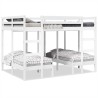Lit superposé triple blanc 140x200/70x140 cm bois de pin massif 
