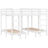 Lit superposé triple blanc 140x200/70x140 cm bois de pin massif 