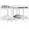 Lit superposé triple blanc 140x200/70x140 cm bois de pin massif 