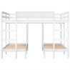 Lit superposé triple blanc 140x200/70x140 cm bois de pin massif 
