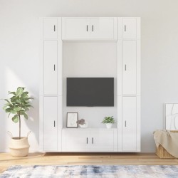 Ensemble de meubles TV 8 pcs Blanc brillant Bois d'ingénierie 