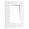 Ensemble de meubles TV 8 pcs Blanc brillant Bois d'ingénierie 