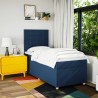 Sommier à lattes de lit avec matelas Bleu 90x200 cm Tissu 