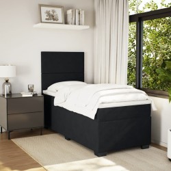 Sommier à lattes de lit avec matelas Noir 90x200 cm Velours 