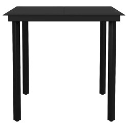 Ensemble à manger jardin coussins 5pcs marron poly rotin verre 