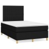 Sommier à lattes de lit matelas et LED noir 120x190 cm tissu 