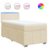 Sommier à lattes de lit avec matelas Crème 100x200 cm Tissu 