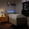 Sommier à lattes de lit avec matelas Crème 100x200 cm Tissu 