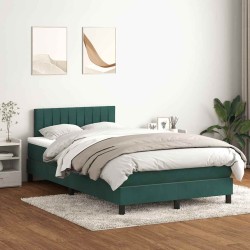 Sommier à lattes de lit et matelas vert foncé 120x220cm velours 