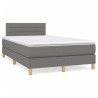 Sommier à lattes de lit avec matelas gris foncé 120x190cm tissu 