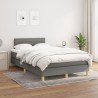 Sommier à lattes de lit avec matelas gris foncé 120x190cm tissu 