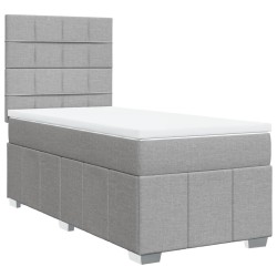 Sommier à lattes de lit et matelas Gris clair 90x190 cm Tissu 