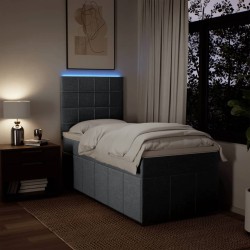 Sommier à lattes de lit et matelas Gris clair 90x190 cm Tissu 