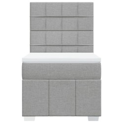 Sommier à lattes de lit et matelas Gris clair 90x190 cm Tissu 